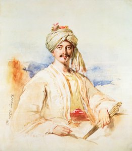 Miehen muotokuva itämaisessa mekossa, 1861 (akvarelli paperille)